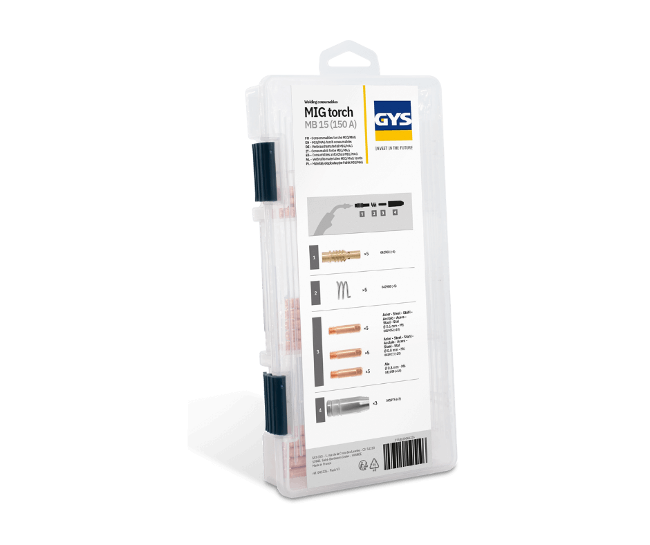 MB15 MIG Torch Consumables Box 150A | Contact Tips & Nozzles Kit